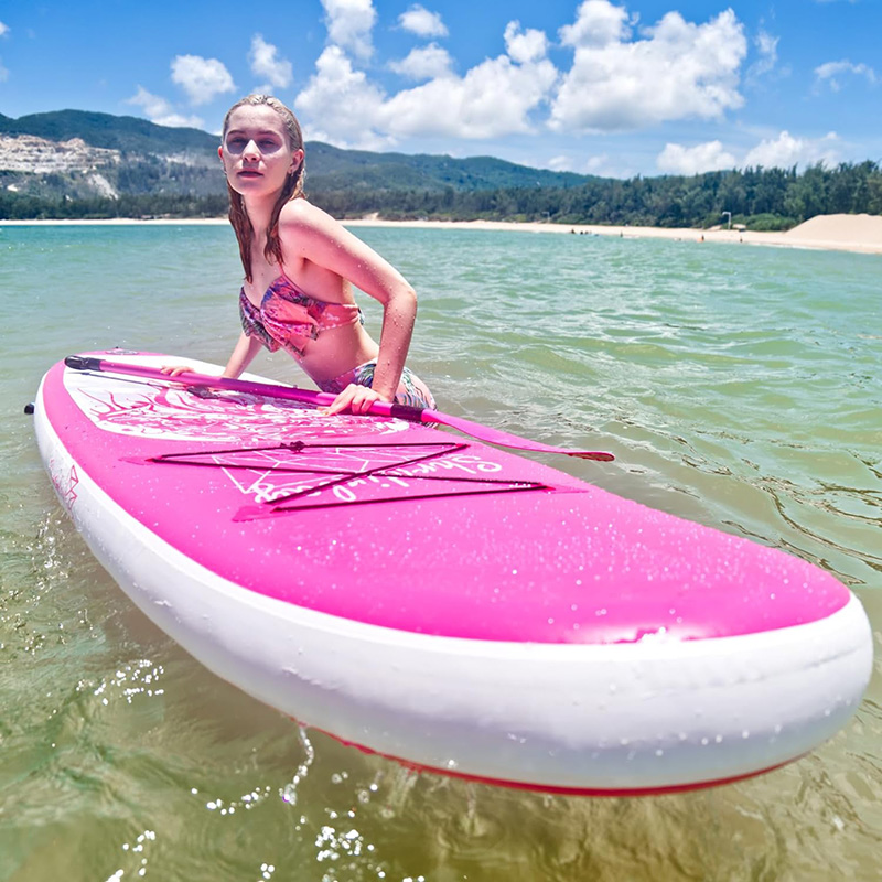 Tabla de paddle surf redonda de 10'6 pies para niñas que practican surf