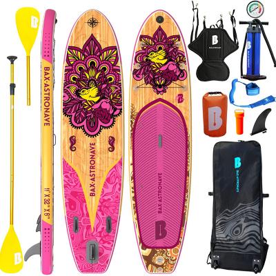 11ft all round stand up inflatable paddle board in pink color
        